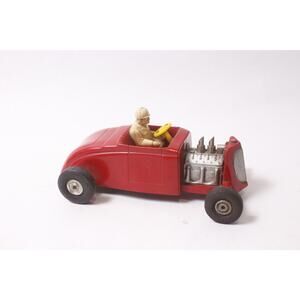 1950s Saunders Red Plastic Hot Rod Friction Retro Vehicle FLAW ~ 260302-WH 1011